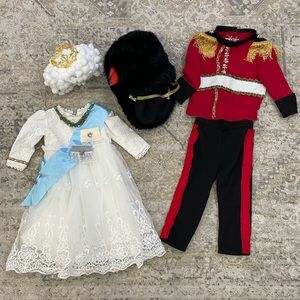 Handmade Halloween Costumes (2) Queen 12-18mos & UK Palace Guard 2T